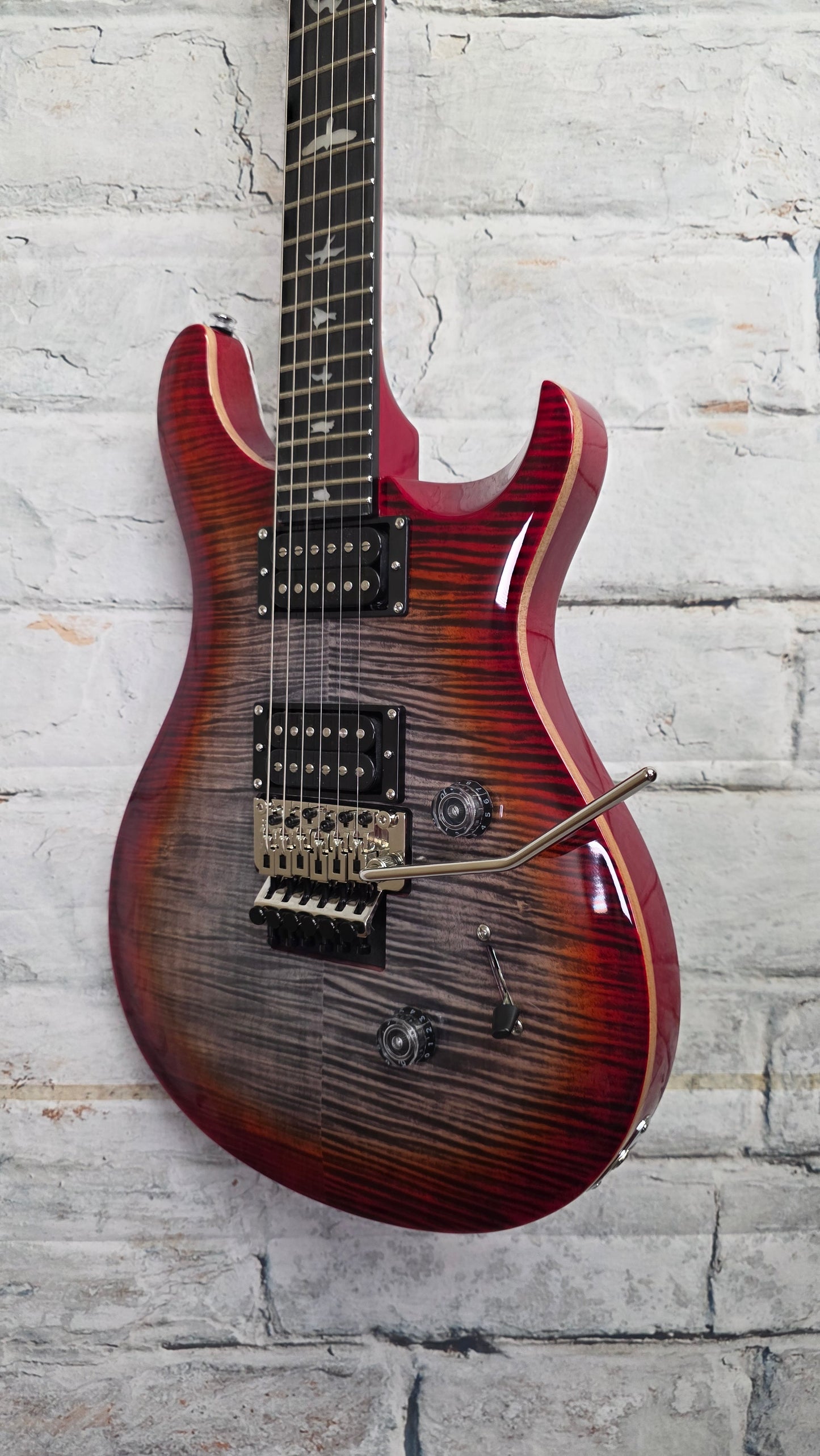 PRS SE Custom 24 Floyd Electric Guitar - Charcoal Cherry Burst