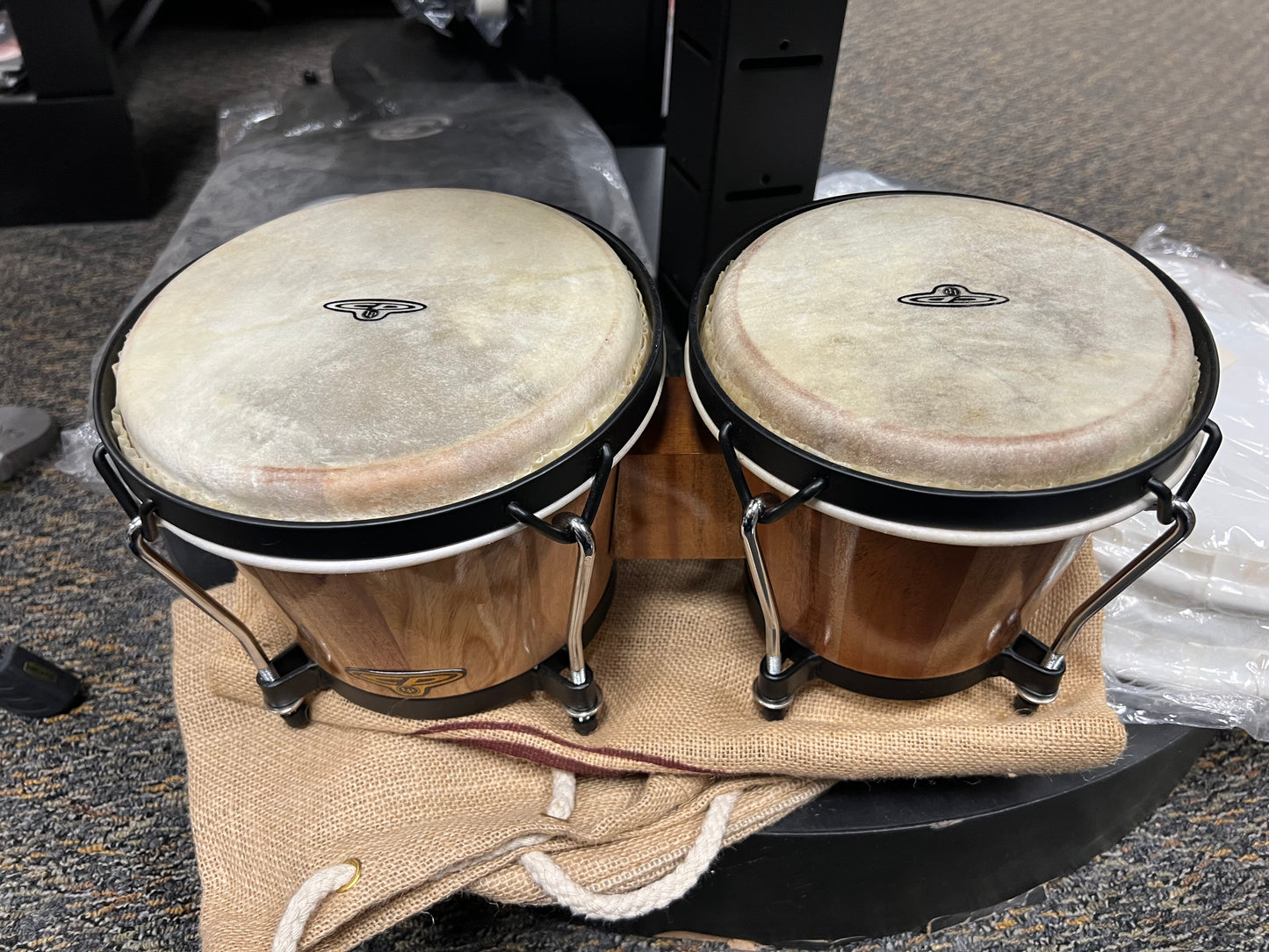 Latin Percussion Cp221-AW Traditional Wood Bongos with bag