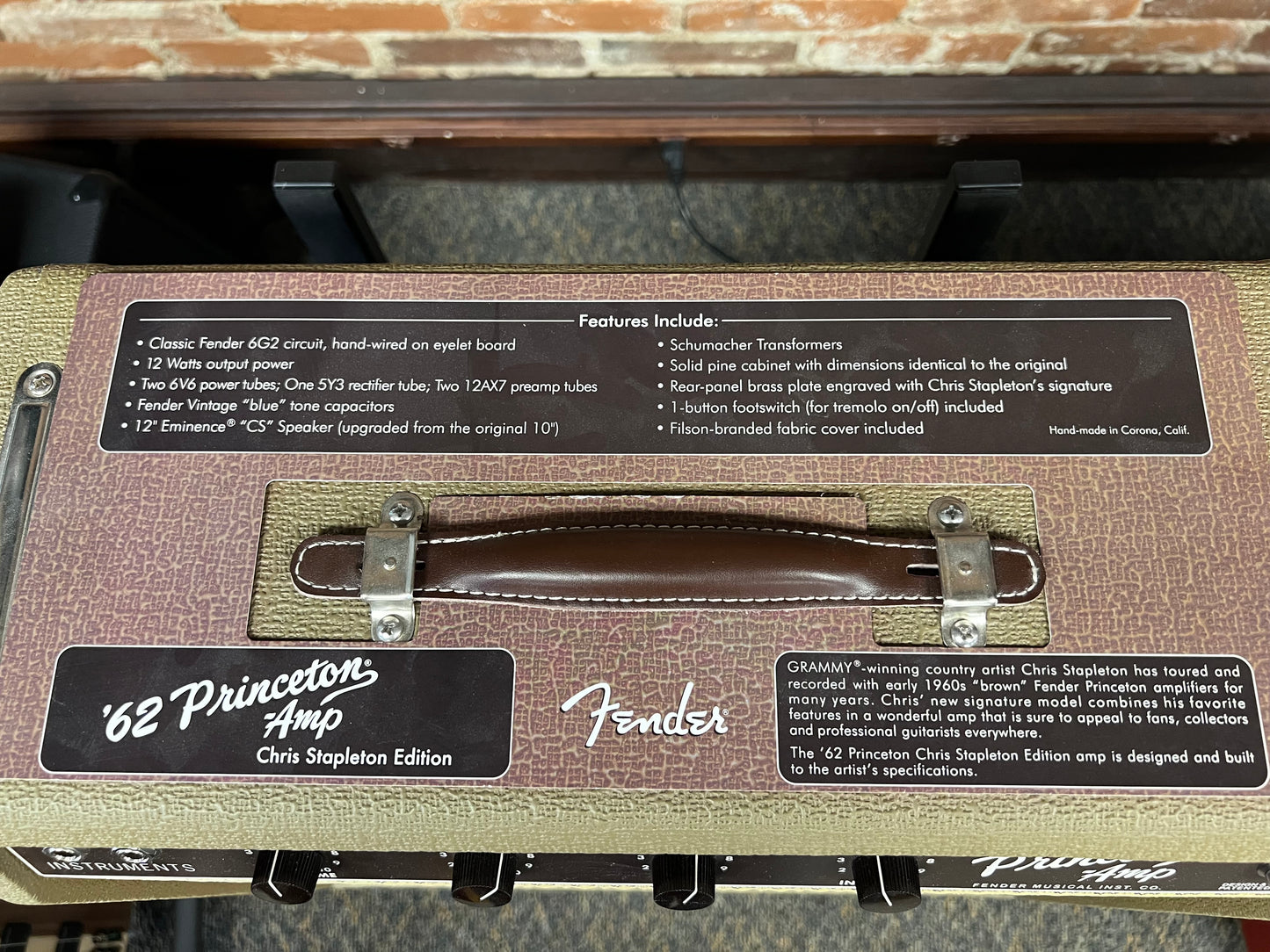 Fender ‘62 Princeton Chris Stapleton Edition 12w 1x12” Guitar Amp