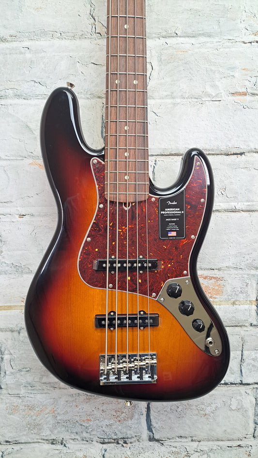 Fender American Professional II Jazz Bass V - 3 Color Sunburst w/Rosewood Fingerboard