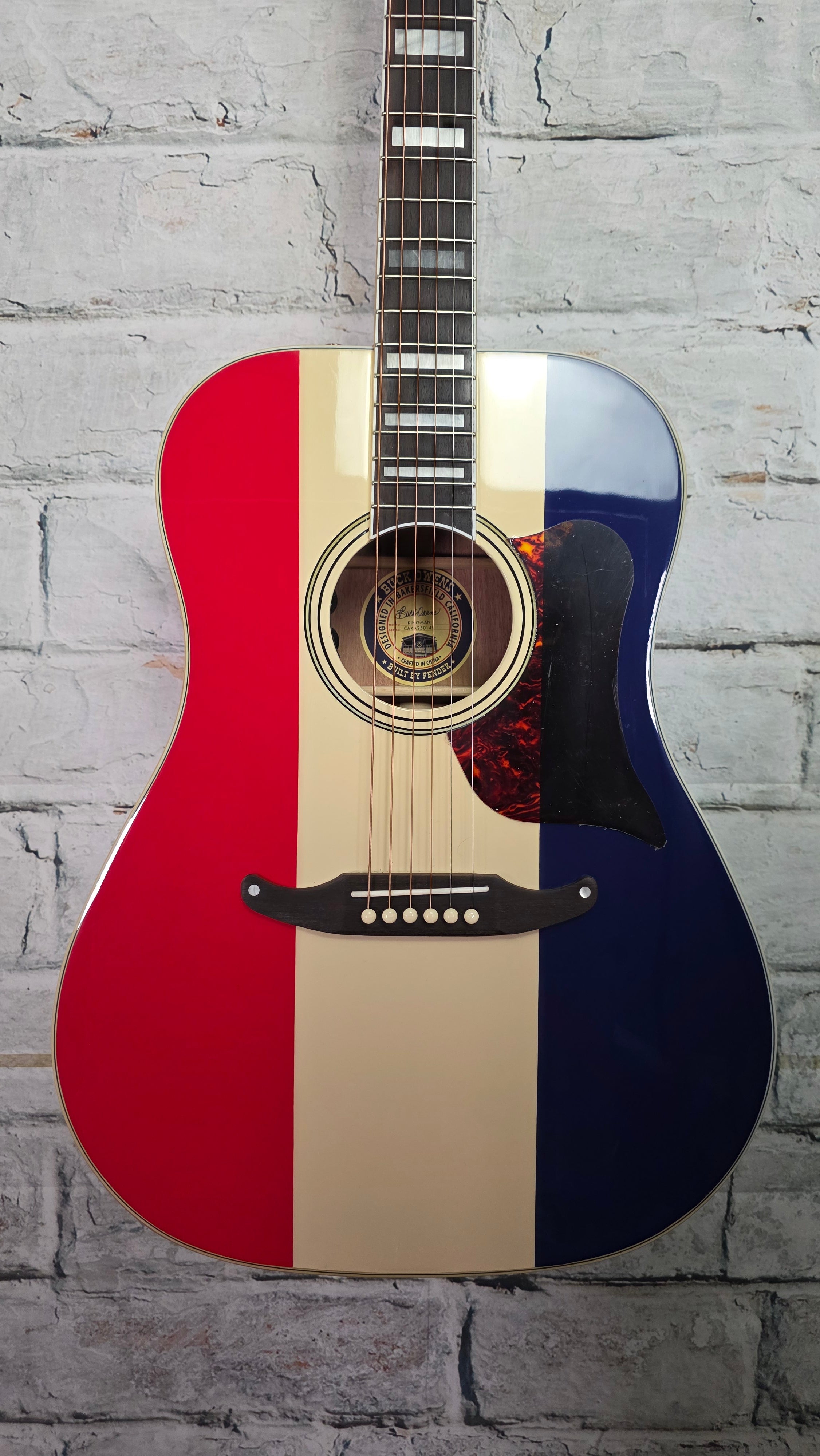 Fender Buck Owens Kingman Acoustic-Electric Guitar - Red, White