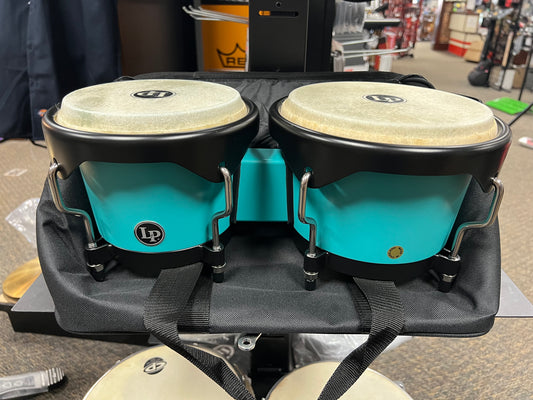Latin Percussion 6 1/4- 7 1/4 Bongo Sea Foam with bag