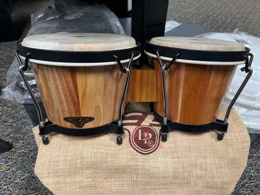Latin Percussion Cp221-AW Traditional Wood Bongos with bag