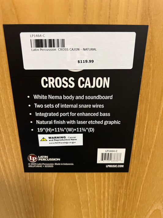 Latin Percussion Cross Cajon- Natural