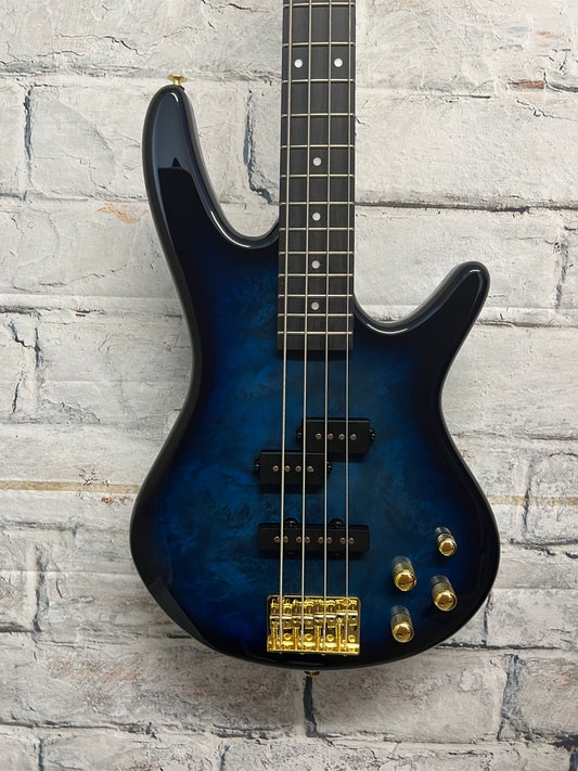 Ibanez Gio GSR200PC Bass Guitar-Transparent Marine Blue