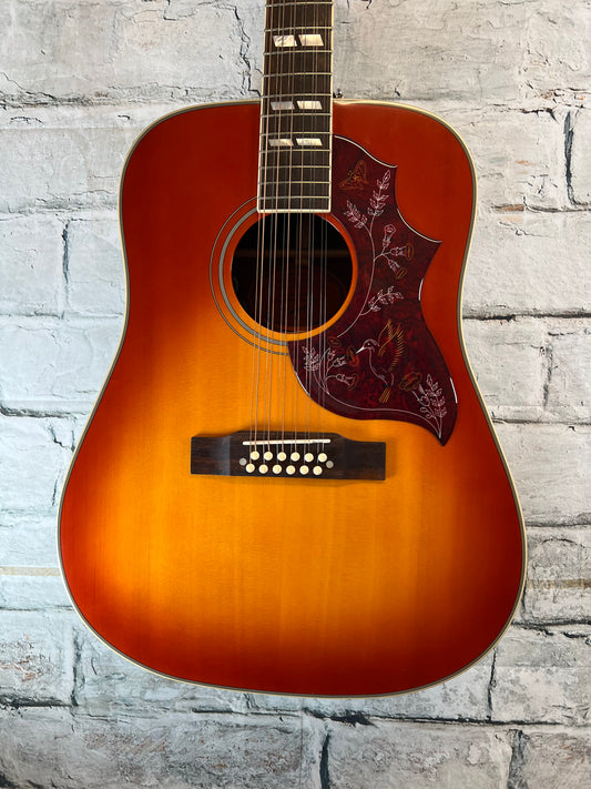 Epiphone Hummingbird 12-string- (all solid wood) Aged Cherry Sun