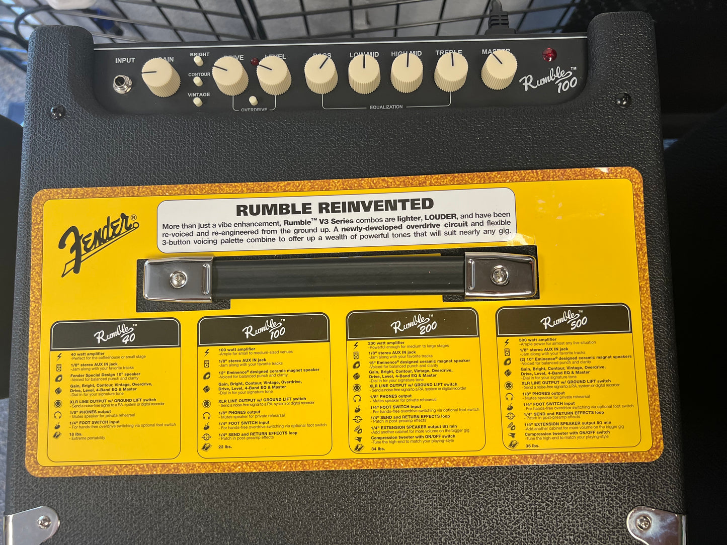 Fender Rumble 100 Watt V3 112 Bass Combo Amp
