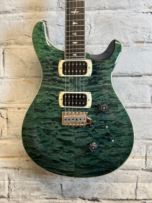 PRS SE Ciustom 24 Quilt Electric Guitar-Teal Black with Bag