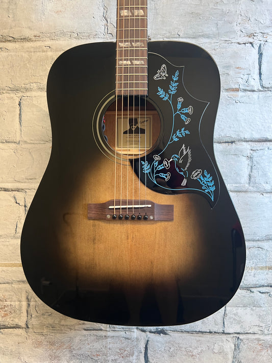 Epiphone Eric Church Hummingbird Dark Studio Cobra Burst with Hardshell Case