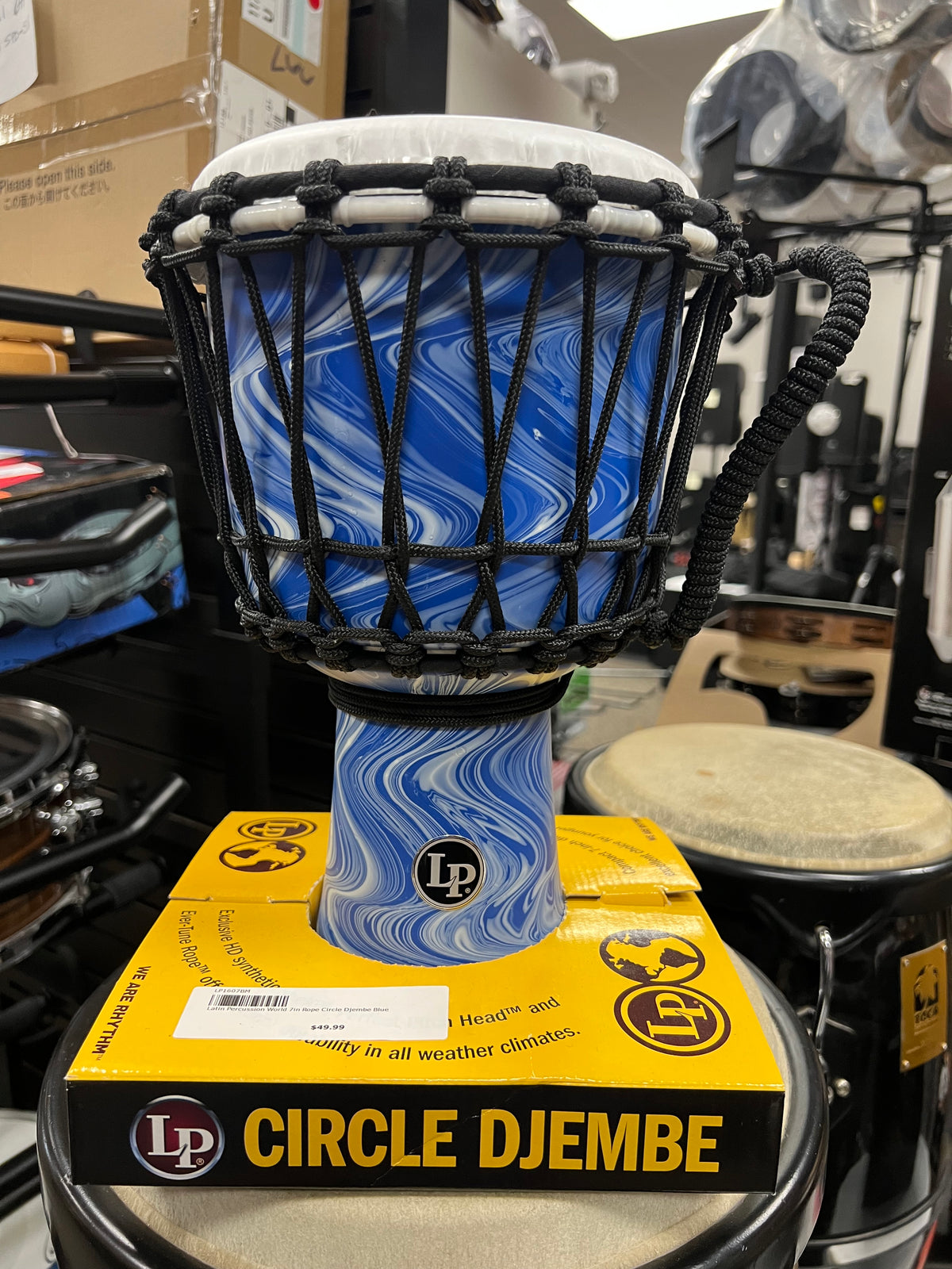 Latin Percussion World 7” Rope Circle  Djembe-Blue